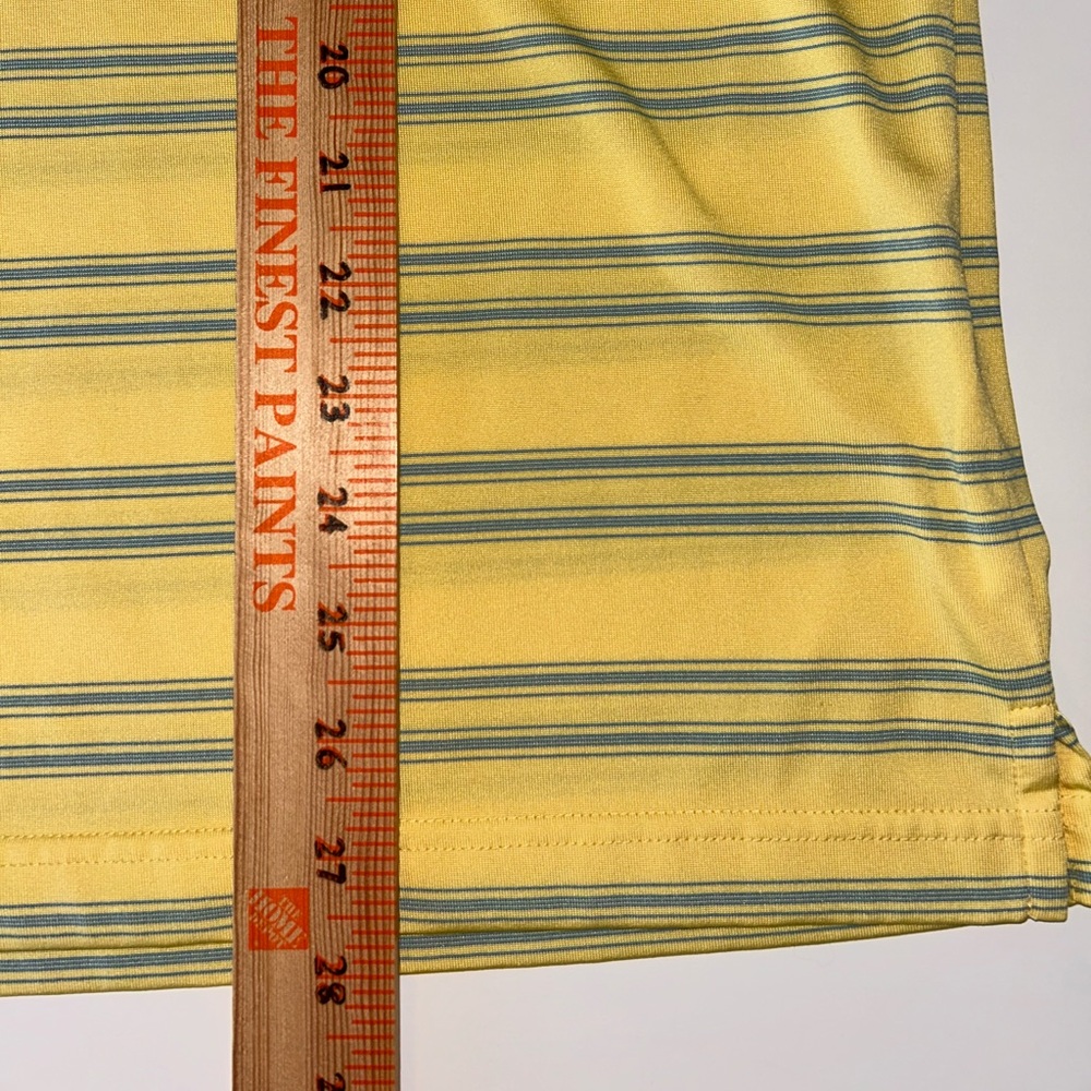 Masters Performance men’s yellow blue stripe short sleeve polo size Medium - Picture 9 of 11